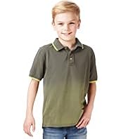 Pure Cotton Dip Dye Polo Shirt with Stay New™