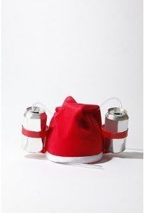 santa drinking hat