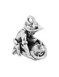 Sterling Silver 3D Gold Miner Panning Charm
