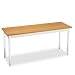 Utility Table with Chrome Legs - Oak/ Putty (60
