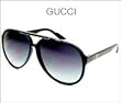 Gucci Mens 1627 Shiny Black Frame/Grey Gradient Lens Plastic Sunglasses
