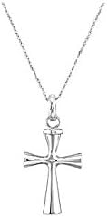CleverEve Designer Series Sterling Silver Plain Cross Ash Holder Pendant Necklace w/ 18" Chain, Gift Box, Pouch, Funnel, Poem Card & Verse from Scripture