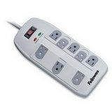 Superior Workstation Surge Protector, 8 Outlets, 6ft Cord by Fellowes