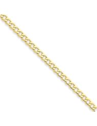 10k Gold 4.3mm Semi-Solid Curb Link Chain 8 Inches