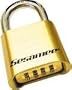 Sesamee Keyless Padlocks Sesame Brass/Steel Shackle Padlock