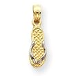 14k and Rhodium Single Flip-Flop Pendant - Measures 19x5mm - JewelryWeb