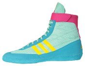 Adidas Wrestling Men's Combat Speed 4 Wrestling Shoe,Blast Emerald/Vivid Yellow/Blast Pink,5.5 M US