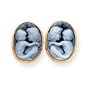 14k Everlasting Love 13x18mm Agate Cameo Earrings - JewelryWeb