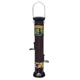 Droll Yankees CC18N 18-Inch Onyx Nyjer Tube Bird Feeder with Removable Base