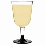 from Drinkstuff Disposable Wine Glasses Black 8.5oz / 240ml 24cl - Sleeve of 12 | Plastic Wine Glasses, Party Wine Glasses