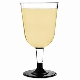 Disposable Wine Glasses Black 8.5oz / 240ml 24cl - Sleeve of 12 | Plastic Wine Glasses, Party Wine Glasses