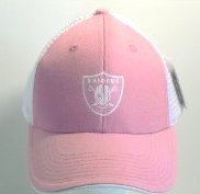 Oakland Raiders NFL Women's Pink & White Mesh Back Trucker Hat