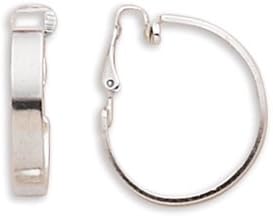 Sterling Silver 4.5mm Flat Hoop Clip-On Earrings