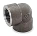 Industrial Grade 1MMU2 Elbow, 90 Deg, 1/4 In, Threaded, Black Steel