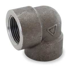 Industrial Grade 1MMU2 Elbow, 90 Deg, 1/4 In, Threaded, Black Steel