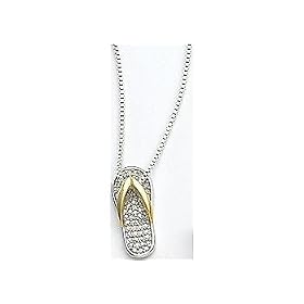 Signature 1/4 CT.TW. Flip Flop Necklace STERLING SILVER