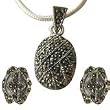 Fashion Jewelry - Earring and Pendant Sets Sterling Silver 26 Grams (pr324)