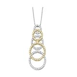 14K Two-Tone Gold Diamond Circle Pendant