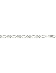 Sterling Silver XOXO Hugs & Kisses Bracelet (Available in 7 in. & 8 in.), 1/4 in. (6.5mm) wide