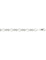 Sterling Silver 8 in. XOXO Hugs & Kisses Bracelet (Also Available in 7 in.), 1/4 in. (6.5mm) wide