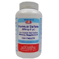 Ferrous Sulfate 325 Mg film coated tablets, red - 1000 tablets