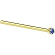 Solid 14KT Yellow Gold 1.5mm Genuine Blue Sapphire Straight Fishtail 3/4 - 18 Gauge