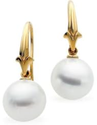 Jewelplus South Sea Cultured Pearl Earrings 18K Yellow Pair 12.00 Mm Fine
