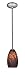 Champagne Glass Pendant - 1-Light Pendant - Rods - Brushed Steel Finish - Brown Stone Glass Shade
