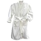 Chenille Bath Robe with German Shepherd White