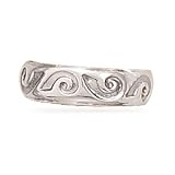 Oxidized Stamped Wave Toe Ring