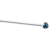 Solid 14KT White Gold 1.5mm Genuine Blue Diamond Straight Fishtail 3/4 - 20 Gauge