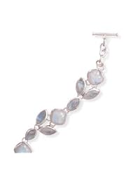 8"+1" Extension Rainbow Moonstone Bracelet