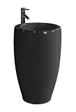 HOSTILIAN Modern Vase Pedestal Sink BLACK - European Italian Vanity