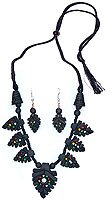 Fashion Jewellery Necklace and Earing In Terracota Handcrafted Unique Gift For Lady