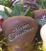 One Dozen Chocolate Dipped Merry Christmas Strawberries