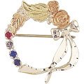 Black Hills Gold Mother's Brooch - 5 stones - MR5990
