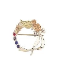 Black Hills Gold Mothers Brooch - 3 stones - MR5990