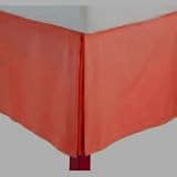 Queen Size Solid Bed Skirt With 14 Drop. Rust