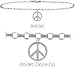 Genuine Sterling Silver Peace Symbol Charm Anklet