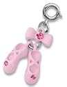 Adorable CHARM IT© Double Pink Ballet Slippers Charm with Pink Crystals