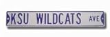 Steel Street Sign: KSU WILDCATS AVE (Silver)