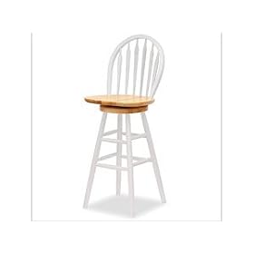Winsome Wood Windsor Swivel Seat Barstool, Natural/White