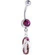 Pink Gem EMBELLISHED FLIP FLOP Sandal Dangle Belly Ring