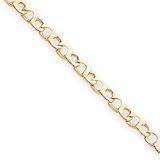 14k Solid Polished Figure-8 Link Anklet - 10 Inch