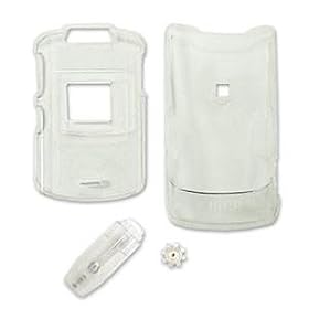 AT&T Cingular Motorola MOTORAZR Razr V3xx Snap-On Translucent Clear Crystal Case Cover with Removable Belt Clip