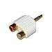 Phono to 3.5mm Jack Adapter - Gold Plated Connectors (Stereo RCA Phono to 3.5mm Jack) - White - Indigo Banana Media