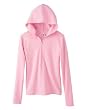 Bella Ladies Cotton/Spandex Half Zip Hooded Pullover Shirt - Pink