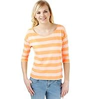 Angel Cotton Rich Striped T-Shirt with Linen