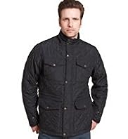 Big & Tall Funnel Neck Quilted Jacket