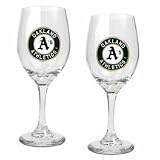 Oakland Athletics 2 Piece Wine Glass Set